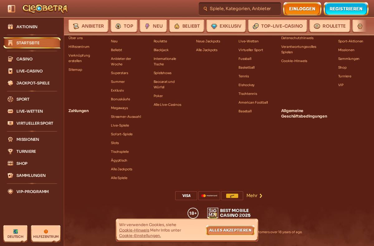 Footer von Cleobetra