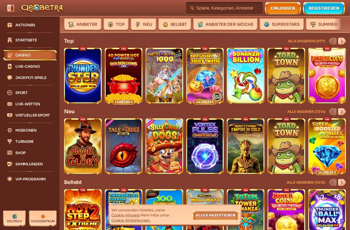 Spielekatalog von Cleobetra