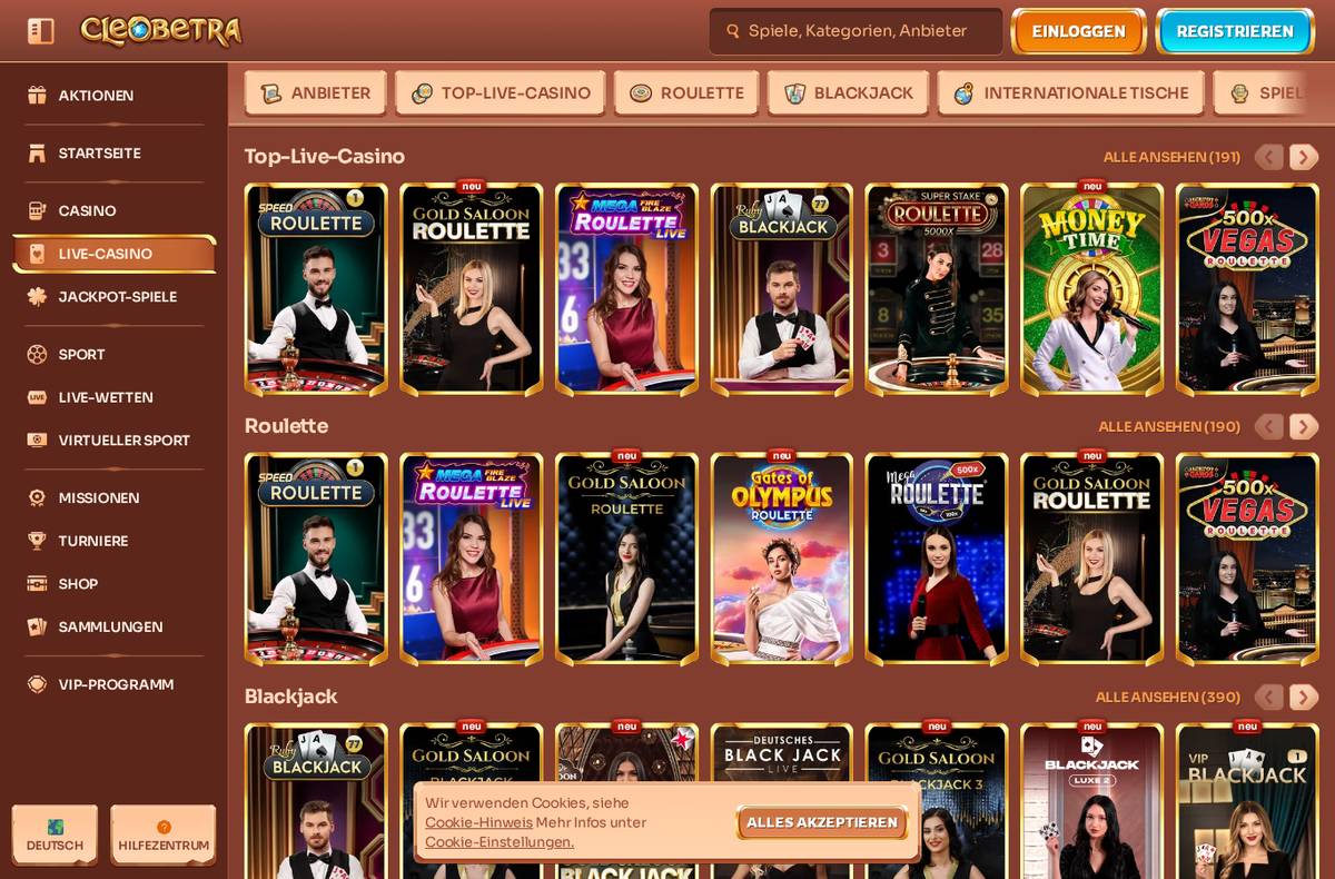 Live-Casino von Cleobetra