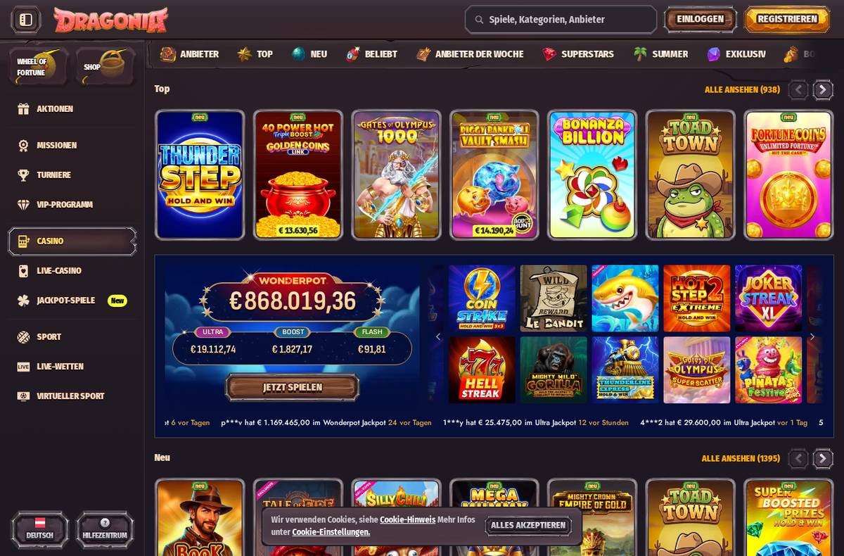 Spielekatalog von Dragonia