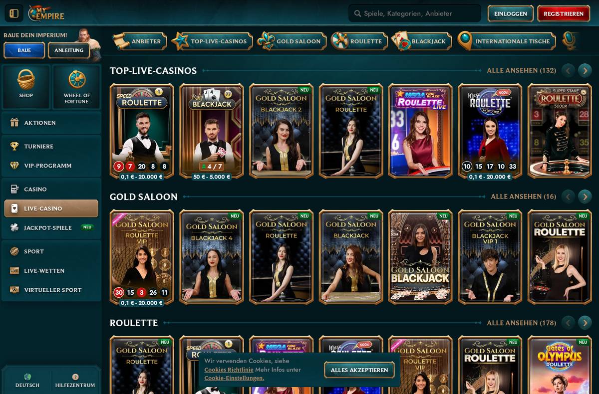 Live-Casino von MyEmpire