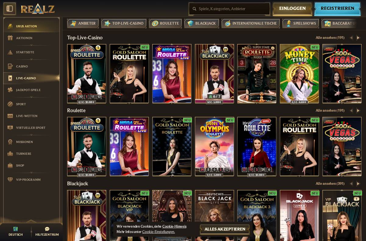 Live-Casino von Realz