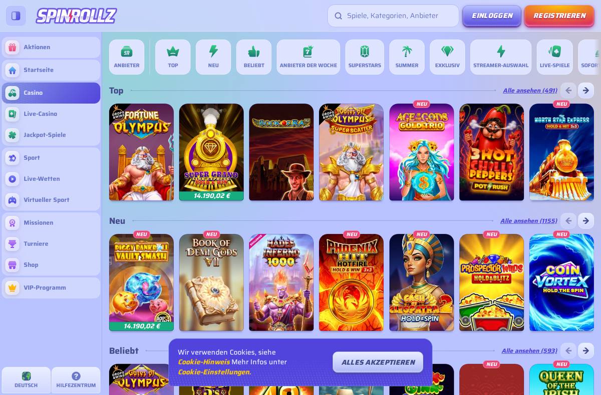 Spielekatalog von Spinrollz